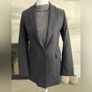 Excellent Condition AYR Fleece Wool Blazer, Charcoal Grey. Size 0